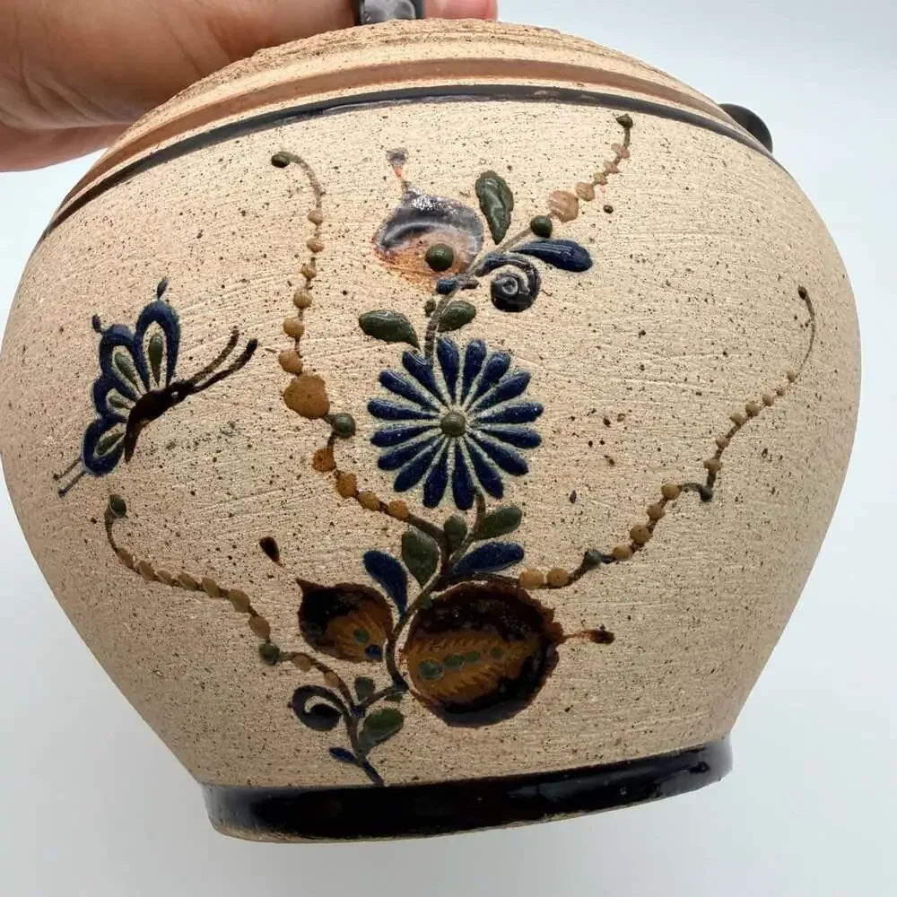 Tepetate Gto Mex Pottery Teapot Hand Painted Folk Art 6.5